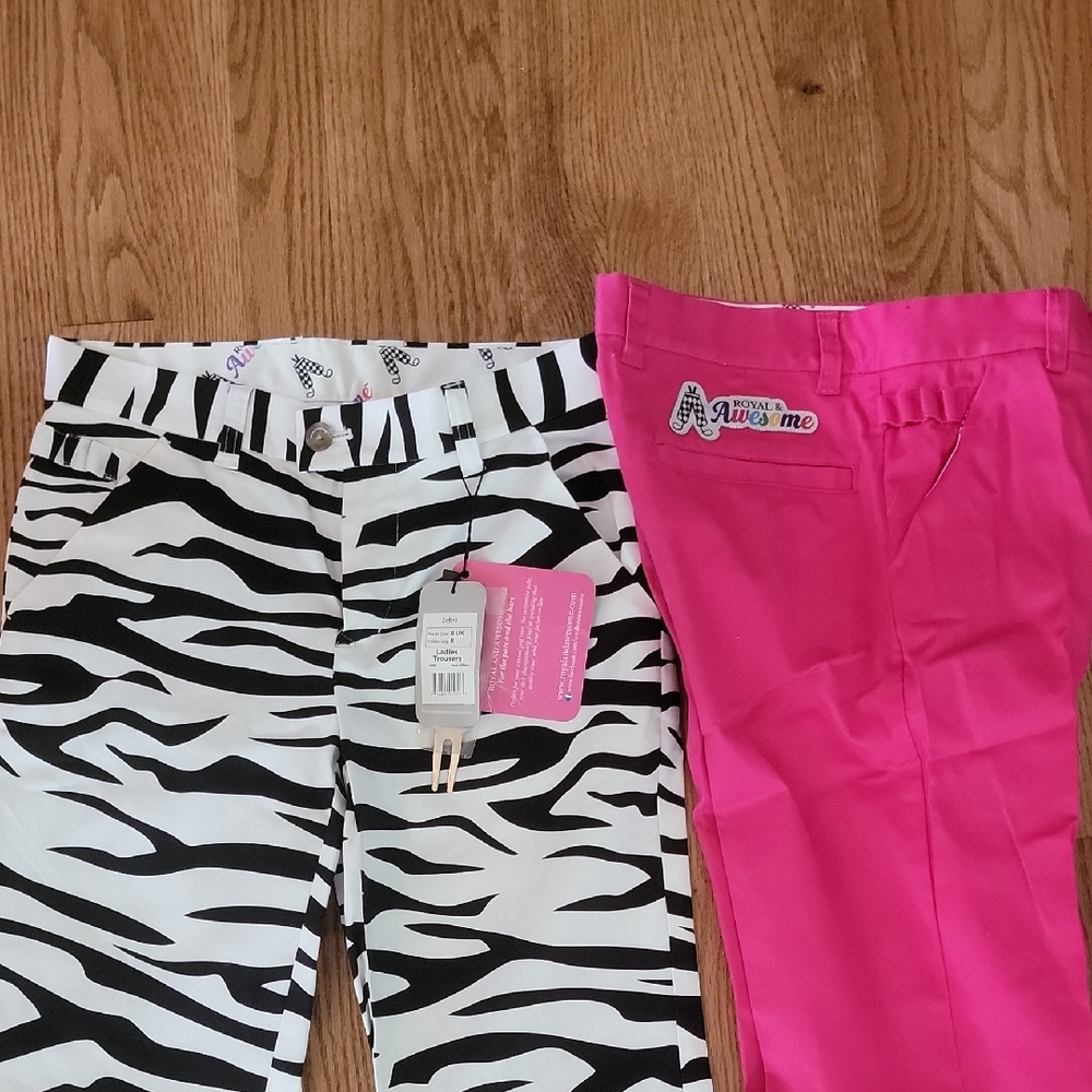 Kids Zebra and Pink Pants Golf Royal And Awesome Me Brand